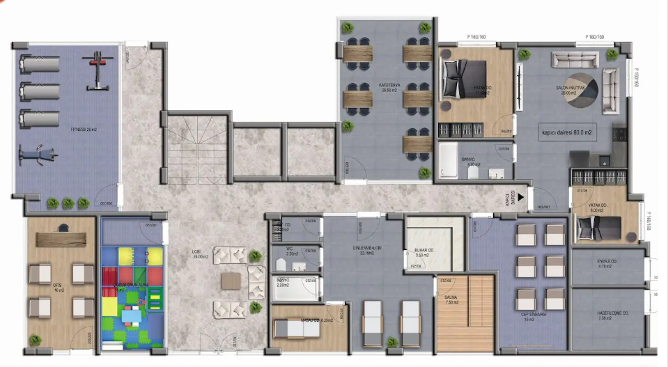 Two-room apartment for sale in Alanya Oba