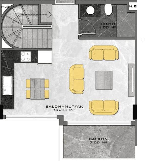 2+1 dublex second floor