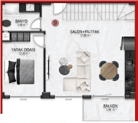3+1 dublex second floor