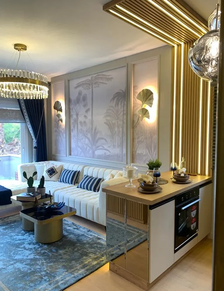 Two-room apartment for sale in Mersin Erdemli near sea – view of the nearby coastline 500m away